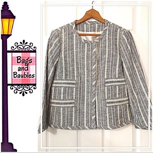 COACH Navy Heritage Stripe Jacket, Size Med | NWT - Picture 5 of 7